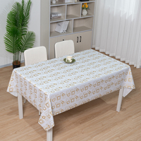 Nappe Rectangulaire en PVC Doré à Motifs Floraux Bohèmes RNPT pour Restaurant