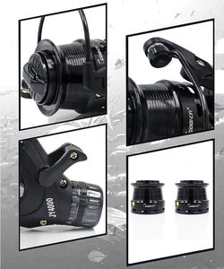 Ruota da pesca a doppio scarico doppia tazza in filo metallico freno anteriore e posteriore ruota da pesca alla carpa - Product Image 5