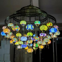 Lampes suspendues islamiques en mosaïque turque de grande taille, verre artistique décoratif, lustres arabes marocains, lampes pendantes