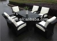 Ensemble de salle à manger d'extérieur 7 pièces de style moderne et bon marché pour jardin, patio mobilier d'extérieur, ensemble de table à manger