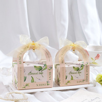 Boîte en papier rigide écologique personnalisée pour bonbons, avec pelliculage mat, emballage de luxe pour cadeaux de mariage et de faveurs, avec poignée
