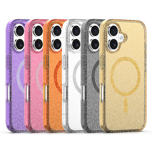 Funda antigolpes <span class=keywords><strong>Singstar</strong></span> de TPU+PC con brillantina para celular, para iPhone 16, con diseño brillante. - Product Image 6