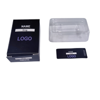 Carton pliable personnalisé noir à extrémité rabattable, emballage plat, pelliculage brillant, impression 4 couleurs, pour compléments pharmaceutiques, OEM ODM, directement de l'usine