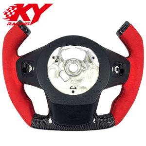 Volante deportivo de carreras de alta gama, personalizado, de fibra de carbono y cuero rojo, adecuado para Toyota Supra A90 A91 GR MK5 - Product Image 3