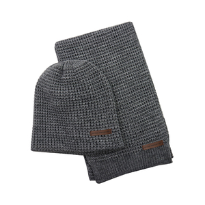 OEM personalizado parche calidad Premium Unisex caliente Merino suave <span class=keywords><strong>de</strong></span> punto <span class=keywords><strong>de</strong></span> <span class=keywords><strong>lana</strong></span> <span class=keywords><strong>de</strong></span> sombrero y bufanda Set <span class=keywords><strong>de</strong></span> 2 piezas <span class=keywords><strong>para</strong></span> <span class=keywords><strong>el</strong></span> clima frío - Product Image 3