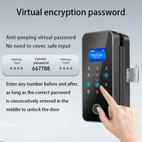 XSDTS A16 Funciona con Tuya Smart Lock, Sistema de Control de Acceso por Huella Dactilar, Cerradura para Puerta de Vidrio con Contraseña Virtual para Uso Comercial