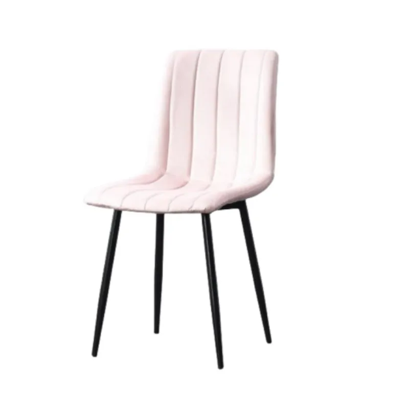 Chaises de salle à manger de luxe pour café et restaurant Chaises de restaurant en métal pour meubles en velours rose