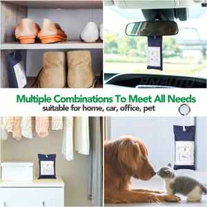 Lot de 6 sacs purificateurs d'air au charbon de bambou activé, éliminateur d'odeurs et de moisissures, déshumidificateur pour voitures, placards, salles de bain et zones pour animaux de compagnie - Product Image 2