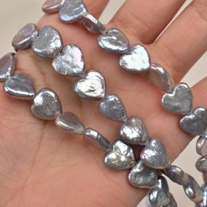 Perlas Sueltas de Agua Dulce Naturales, Color Gris Barroco, Forma de Corazón, 11-12 mm, para Bisutería Hecha a Mano - Product Image 2