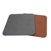 PULSEN Laser Leatherette Blanks Tapis de souris à chargement sans fil Tapis de souris léger en cuir PU avec chargeur sans fil