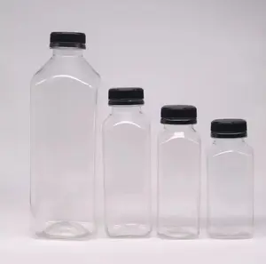 Beverage Juice Smoothie Water Bottles With Cap Empty BPA Free PET Plastic Wholesale 16 Oz Screen Printing Screw Cap Pet Flaschen