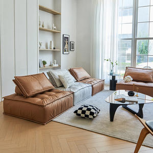 Nordic Modular Sofa L-Shaped Fabric <b>Foam</b> Filling Abstract Pattern Living Room Furniture - Product Image 1