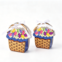 Boîtes en papier recyclables YZ écologiques pour emballages de paniers de fleurs, de bonbons de mariage et de cadeaux de fête, style artistique peint à l'huile