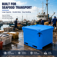 Bac de transport rotomoulé LLDPE 1000L personnalisé pour poissons vivants, transformation de fruits de mer, élevage de crevettes, stockage de viande fraîche