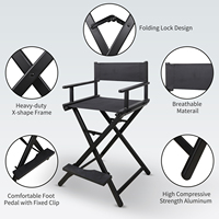Chaise de maquillage pliante haute pour artiste maquilleur avec sac à dos – Chaise portable pour maquilleur