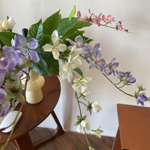 Fleur artificielle en soie de jasmin pleureur simulée imprimée en 3D, tige unique, luxe léger, décoration intérieure pour la maison - Product Image 2