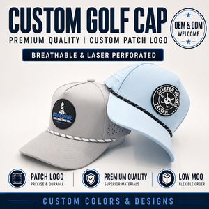 Superior 5 Panel Solid Waterproof Golf Cap Custom Silicone Logo Low MOQ OEM Laser Perforated Breathable Running <b>Hat</b> Supply - Product Image 1