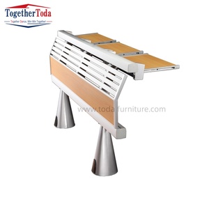 Chaise d'étudiant pour salle de conférence à double retour, avec tablette d'écriture pliable, poutre en alliage d'aluminium, mobilier <span class=keywords><strong>scolaire</strong></span> pour salle de classe - Product Image 4