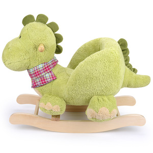 견면 벨벳 흔들 동물성 공룡 로커 아이 나무로 되는 흔들 목마 박제 동물 장난감 아이 견면 벨벳 흔들 목마 아기 로커에 탐 - Product Image 2