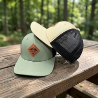 Casquette Trucker Richardson 112 personnalisée avec logo en cuir, haute qualité, 6 panneaux en toile, ajustement réglable, unisexe adulte
