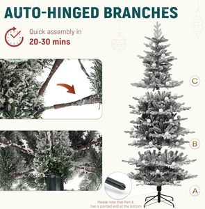 <span class=keywords><strong>Sapin</strong></span> de Noël en <span class=keywords><strong>sapin</strong></span> aspen pré-éclairé de 1,80 m, effet neige, avec télécommande, 270 lumières chaudes blanches/multicolores changeantes, 46 ampoules - Product Image 4