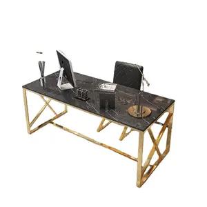 Nordic Simple Home และ Office โต๊ะคอมพิวเตอร์ Wrought Iron เก้าอี้
