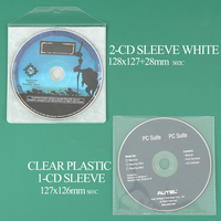 SUNSHING Fundas para CD y DVD al por Mayor, Sobres Blancos de Papel para CD, Material No Tejido, Funda de Plástico Reutilizable de Doble Cara para Discos