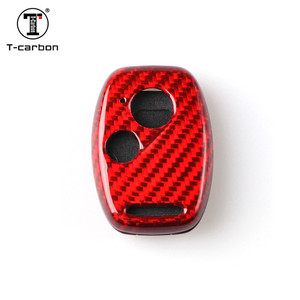 Funda de Fibra de Carbono para Llave de 2 Botones, Color Rojo, para <span class=keywords><strong>Honda</strong></span> CR-V Odyssey Pilot - Product Image 2