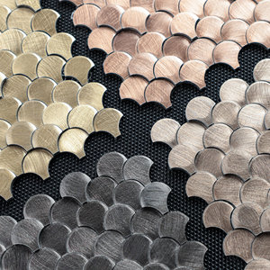 Mosaïque Métallique 3D en Aluminium Style Luxe, Couleur Bronze, Mini Coquille pour Décoration Murale - Product Image 5
