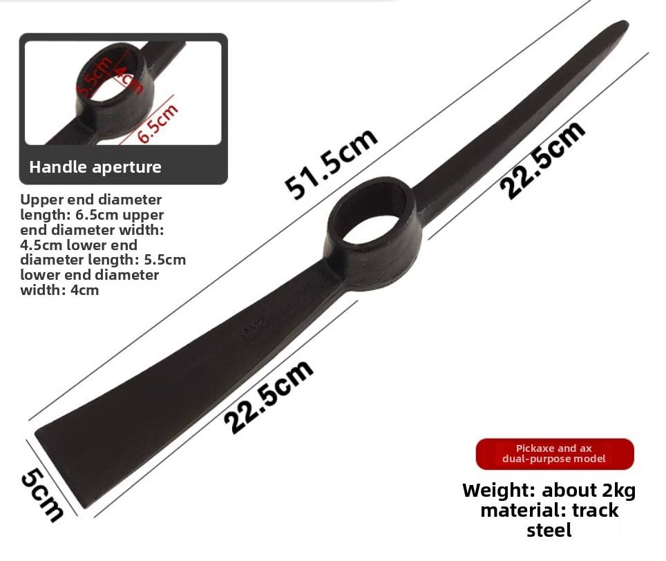 2kg roll-forged black pickaxe head