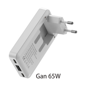Productos de Tendencia 2026, Nuevos Cargadores y Adaptadores de Viaje Ultrafinos y Rápidos, <span class=keywords><strong>Cargador</strong></span> Gan USB C PD Plegable de 65W con Enchufe Europeo - Product Image 1
