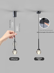 Lampadario moderno 3D luna sfera di cristallo trasparente luce di lusso Premium camera da letto ingresso ingresso appeso filo luce - Product Image 4