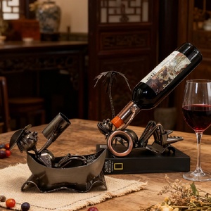 <span class=keywords><strong>SYLVAN</strong></span> Support de Bouteille de Vin Rouge Créatif Style Américain Pirate en Fer Électroplaqué, Décoration Métallique pour Salon et Maison - Product Image 1