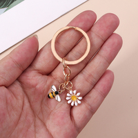 Portachiavi Carino con Smalto, Ape, Cuore, Fiore, Anello Portachiavi da Giardino, Souvenir Regalo per Donne e Uomini, Accessori per Borse, Gioielli Regalo