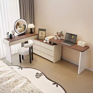 Italian Style Solid Wood Dressing Table With Storage Bedside Cabinet Computer Desk <b>For</b> Bedroom Adult Use - Product Image 2