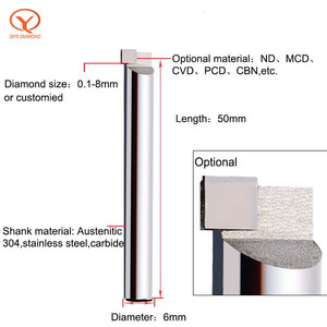 Qiye 6 مللي متر MCD تلميع قاطعة المطحنة CNC الماس نهاية ميلز ل الجانب الآلات - Product Image 3
