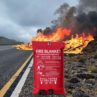 Couverture anti-feu en fibre de verre Ayonsafety 6m*9m pour véhicules électriques à batterie lithium, avec boîte de rangement pour éteindre les incendies de véhicules