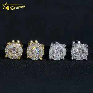 Super cost-effective earring s925 with moissanite diamond hip hop jewelry moissanite earring rapper jewelry