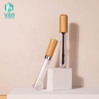 YAN Packaging – Tube vide de luxe en plastique ABS de 5 ml avec bouchon brosse en bambou, cylindre pour mascara, rouge à lèvres liquide mat