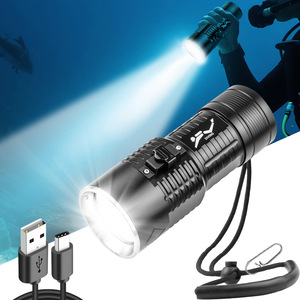 Linterna de Buceo XHP50 LED 7500mAh Recargable por USB Luz Blanca y Amarilla Anfibia Impermeable - Product Image 1
