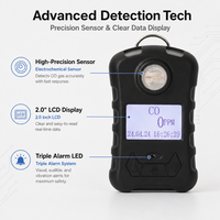 Détecteur de monoxyde de carbone portable HIREP, analyseur de gaz CO portable, moniteur de qualité de l'air, écran LCD, alarme sonore/lumineuse/vibrante