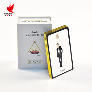 Cubiertas de oráculo de lámina de oro personalizadas de alta calidad, venta al por mayor, tarjetas de afirmación, guía, papel en inglés, caja de plástico, embalaje, tarjeta de <span class=keywords><strong>Tarot</strong></span> - Product Image 2