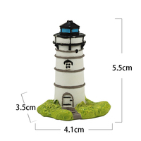 Sculpture de phare artificiel écologique - Statue en résine faite à la main, lumière LED nautique vintage, décoration de maison côtière, cadeau souvenir