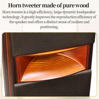 Enceinte colonne Hi-Fi YYTCG en placage de bois avec cabinet incurvé pour système stéréo home cinéma