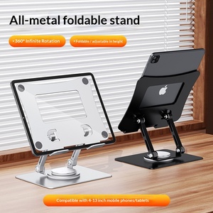 Soporte Plegable Giratorio de 360 Grados con Doble Eje y Gran Capacidad de Carga, Soporte de Escritorio de Acero al Carbono para Tablet, <span class=keywords><strong>iPad</strong></span>, Pintura y Juegos - Product Image 5
