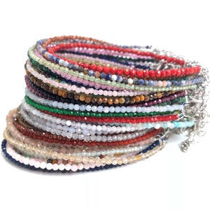 Quartz naturel Tourmaline grenat <span class=keywords><strong>pierre</strong></span> 2-3mm perles de coupe minimalisme bracelet réglable conviennent aux hommes et aux femmes cadeaux - Product Image 1