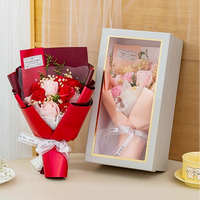 Bouquet de fleurs en savon avec boîte cadeau pour la Saint-Valentin Noël 11 pièces Bouquet de roses en savon