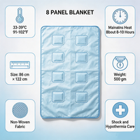 Couverture d'urgence auto-chauffante pour l'extérieur, 8 panneaux, jetable, performance améliorée par rapport aux couvertures d'urgence en feuille d'aluminium courantes