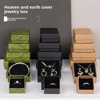 Boîtes d'emballage pour bijoux en stock – Gamme complète de spécifications – Boîtes pour colliers, bagues et boucles d'oreilles – Petites boîtes vintage avec couvercle supérieur et inférieur en papier kraft