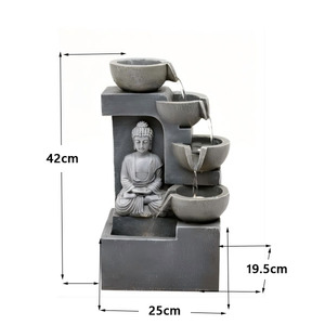 Fontaine d'eau <span class=keywords><strong>Bouddha</strong></span> en résine, cascade d'eau de table <span class=keywords><strong>pour</strong></span> intérieur, décoration <span class=keywords><strong>zen</strong></span> relaxante avec lumière LED <span class=keywords><strong>pour</strong></span> la décoration de la maison - Product Image 5